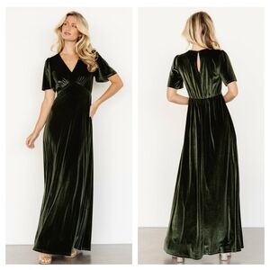 Baltic Born Vivian Velvet Maxi Dress Short Sleeve New Without Tags